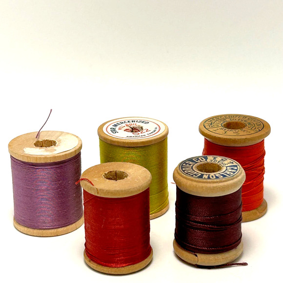 Vintage Thread On Wooden Spools Lot of 30 - Picture 6 of 11